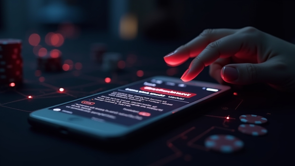 Celular com alerta de erro durante o download em ambiente de cassino