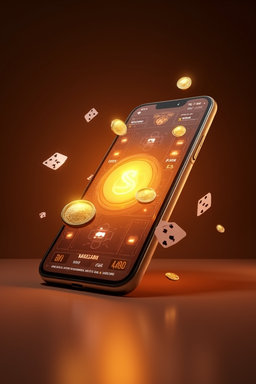 Smartphone com app de casino